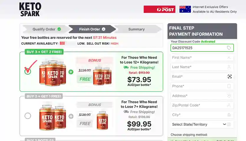 Keto Spark Order Page